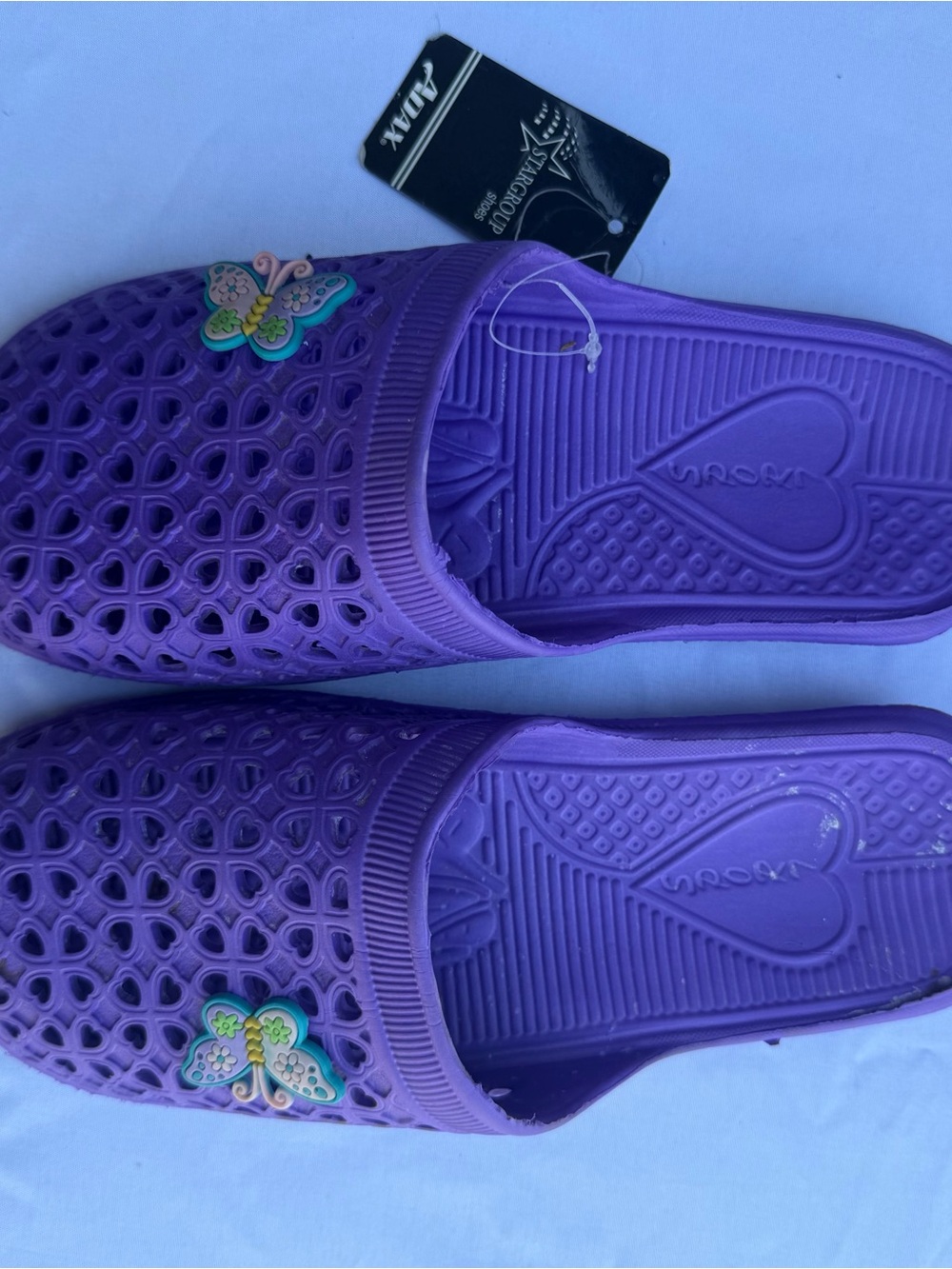 Women’s Purple Slip-On Garden Clog with Butterfly Accent
